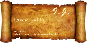 Ignácz Júlia névjegykártya